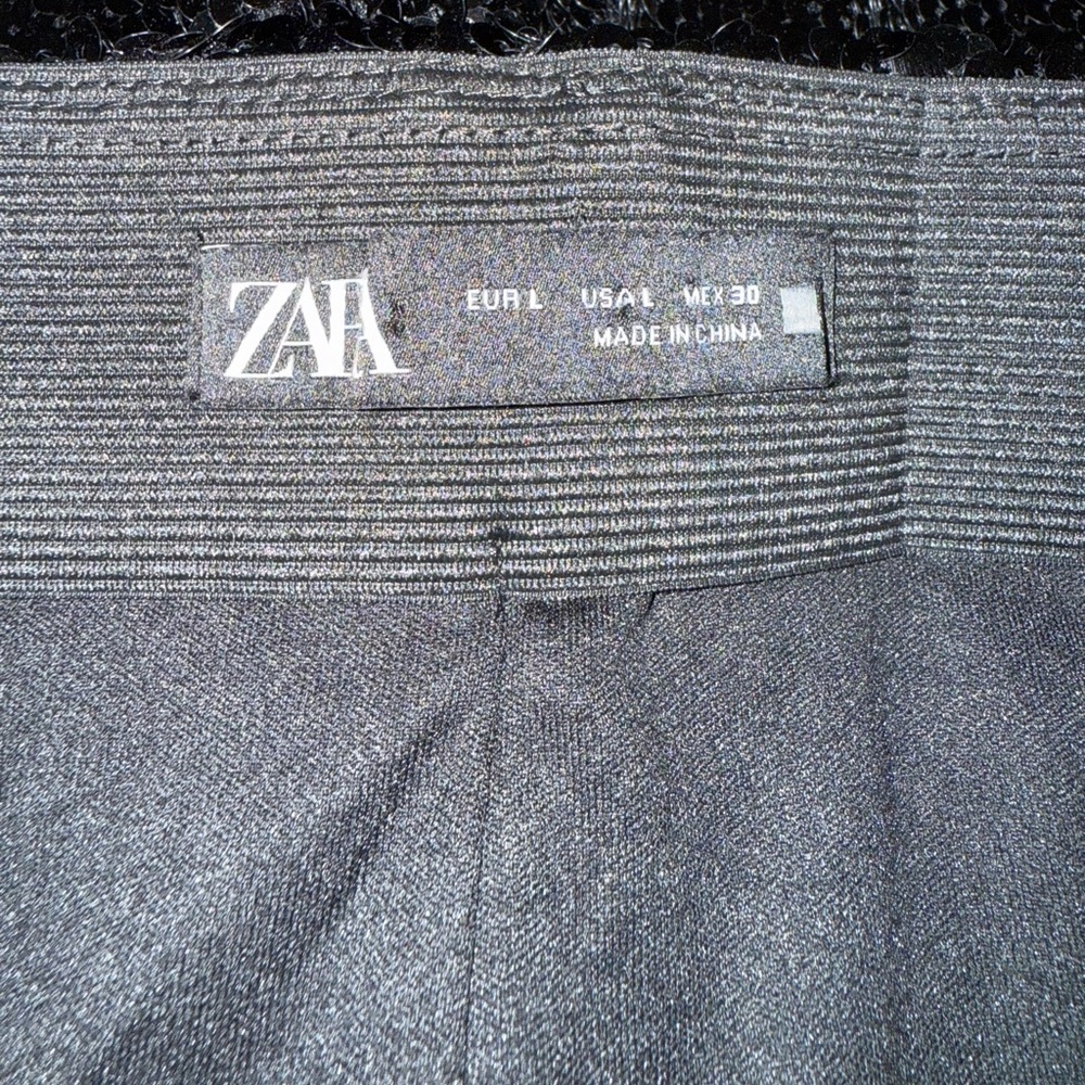UEC ZARA BLACK EXTREME SEQUINS HIGH WAISTED PULL ON STRAIGHT LEG PANTS SZ L - Picture 8 of 13